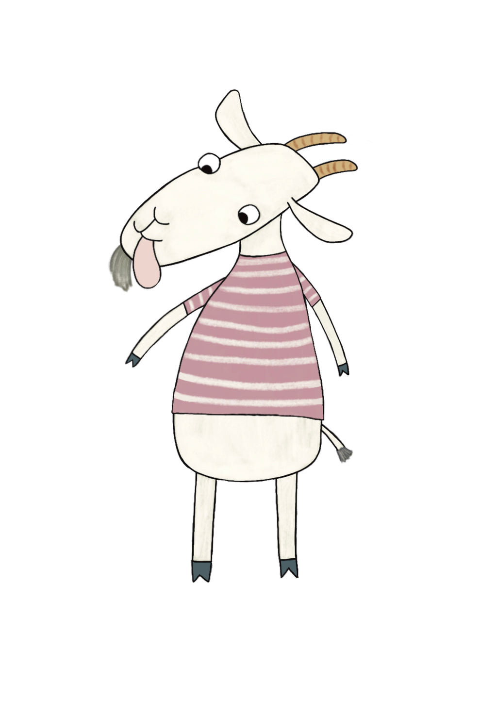 Print - The Goat in pink T-Shirt