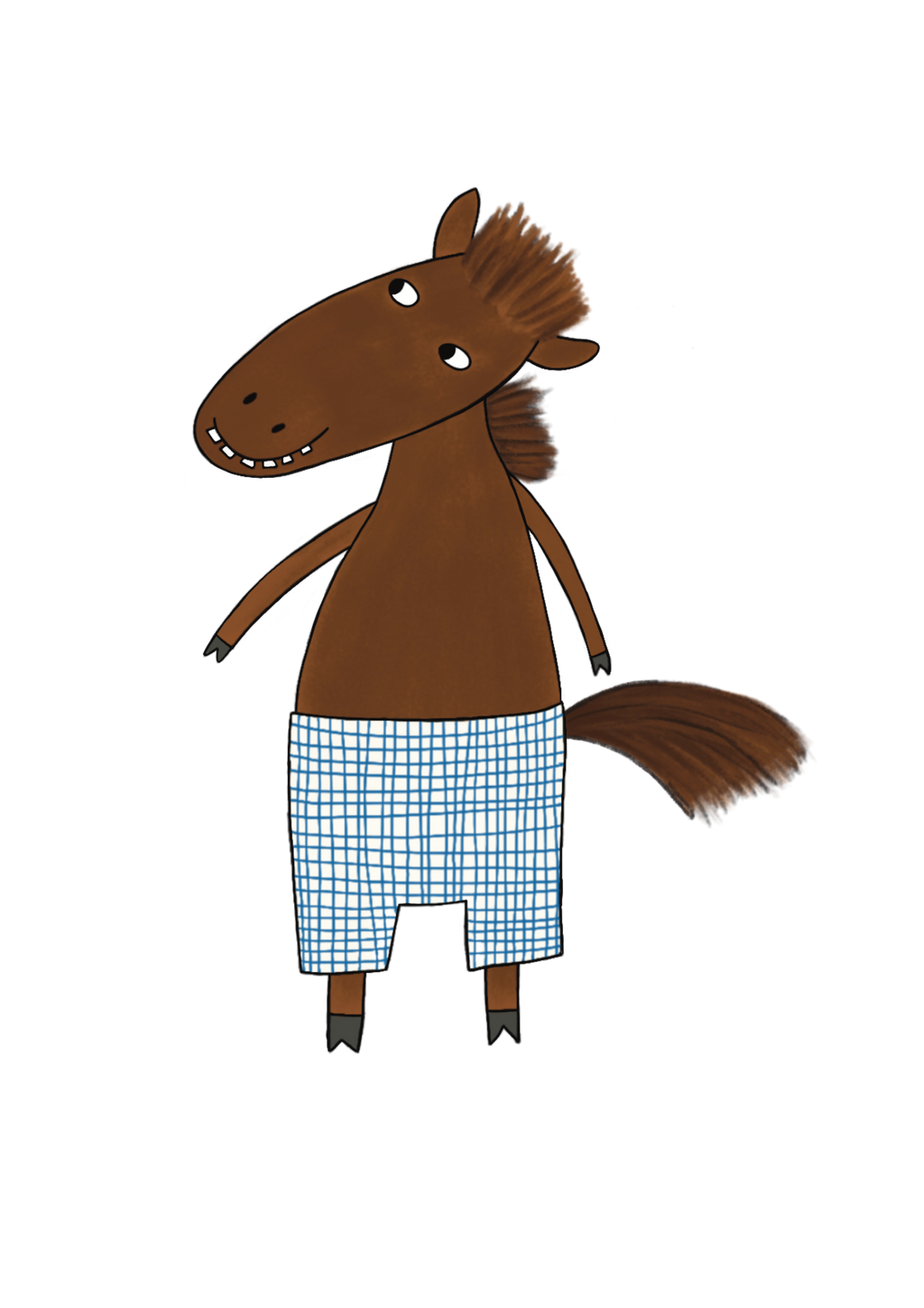 Print- The Horse in stripy shorts