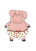 Print - Pig in Polka Dot Pants