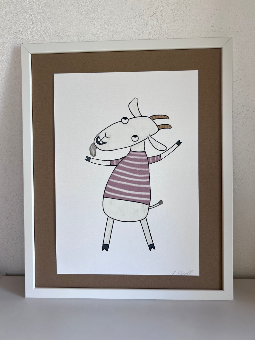 Print - The Goat in pink T-Shirt