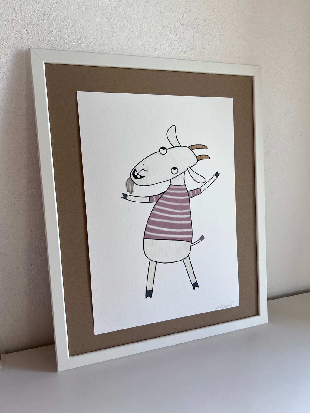 Print - The Goat in pink T-Shirt