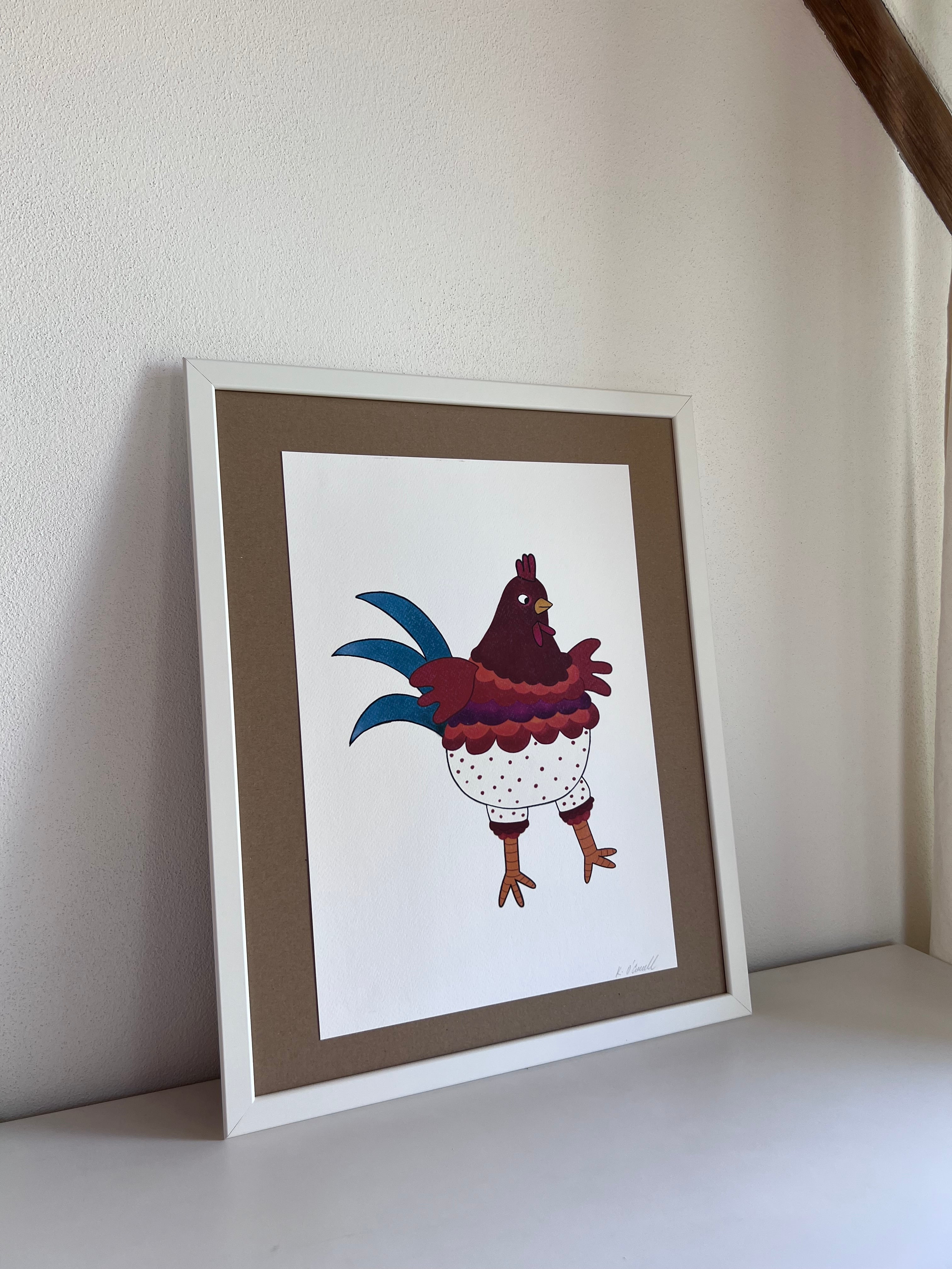 Print- The Hen in Polka dot