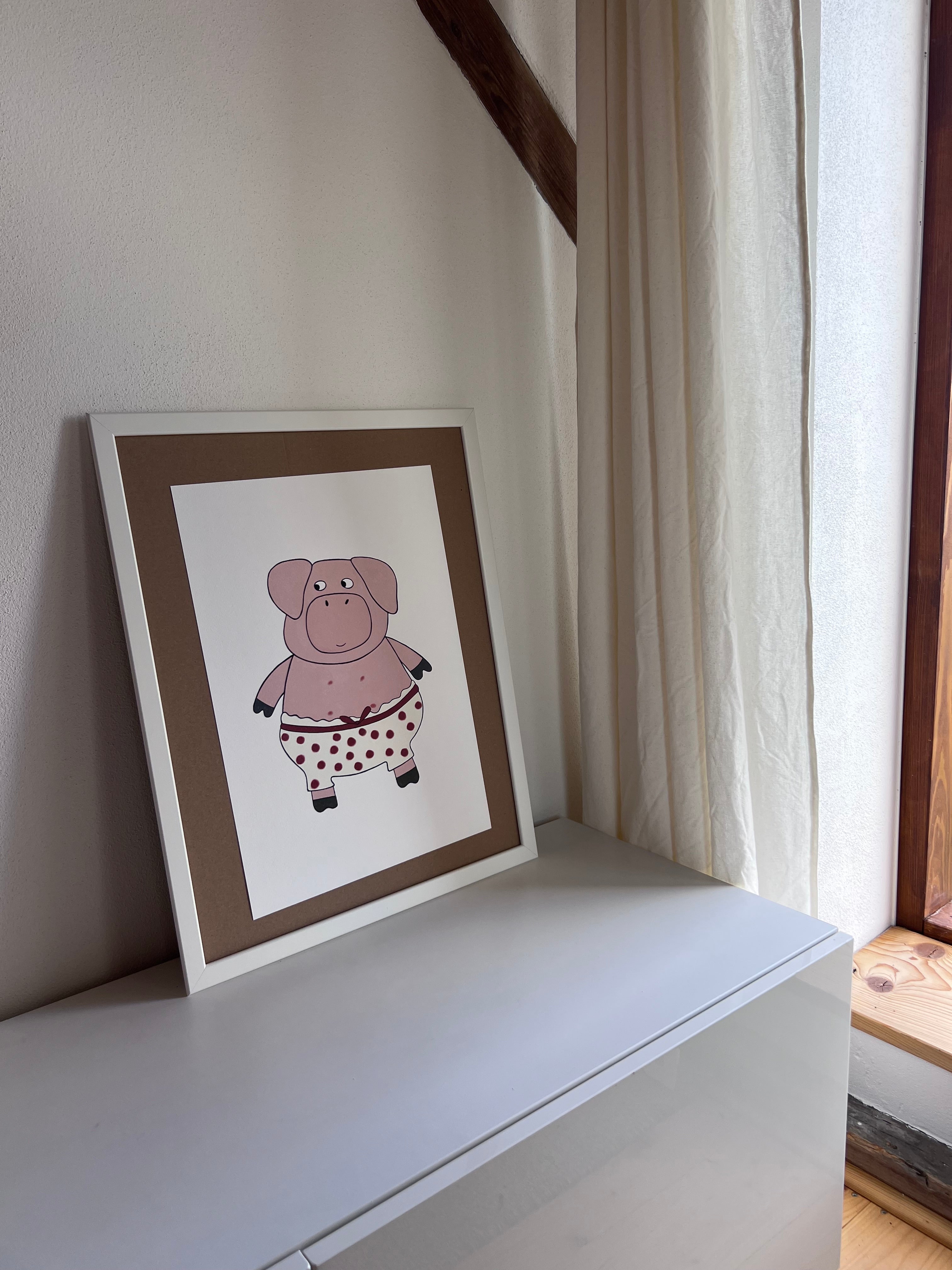 Print - Pig in Polka Dot Pants