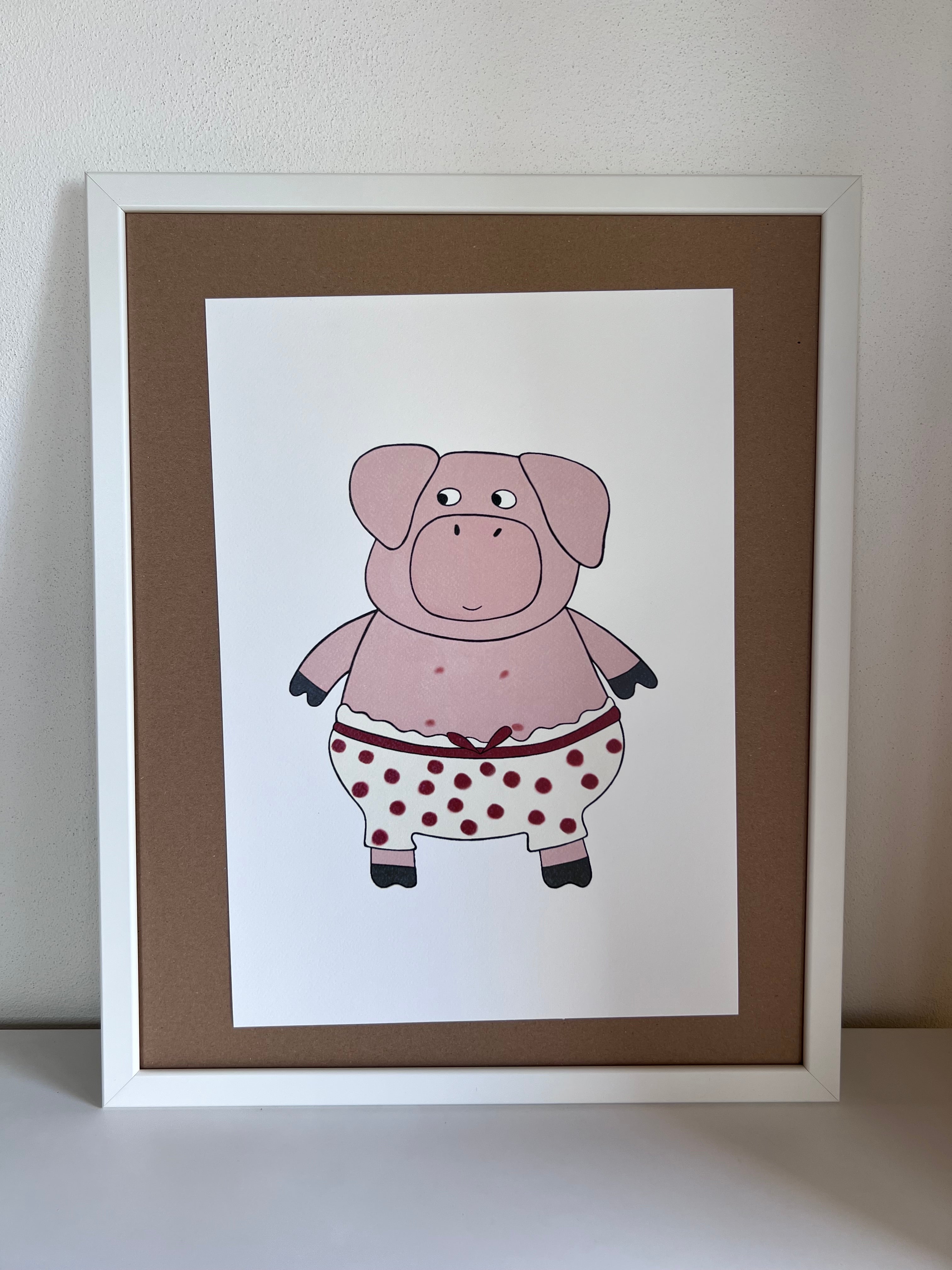 Print - Pig in Polka Dot Pants